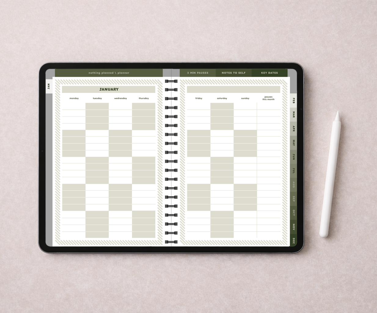 nothing planned \ planner \ digital