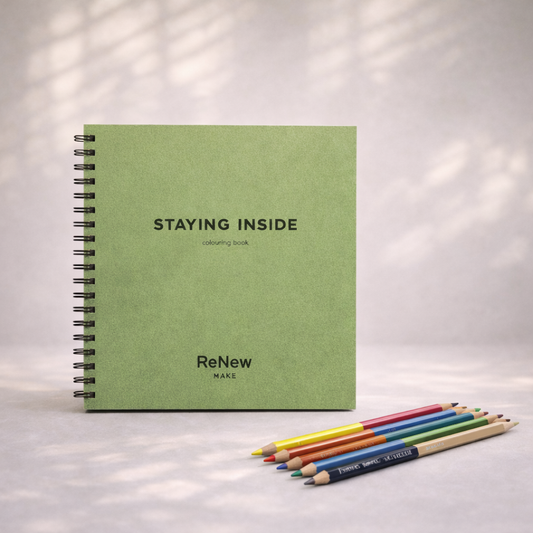 staying inside \ colouring book + pencils