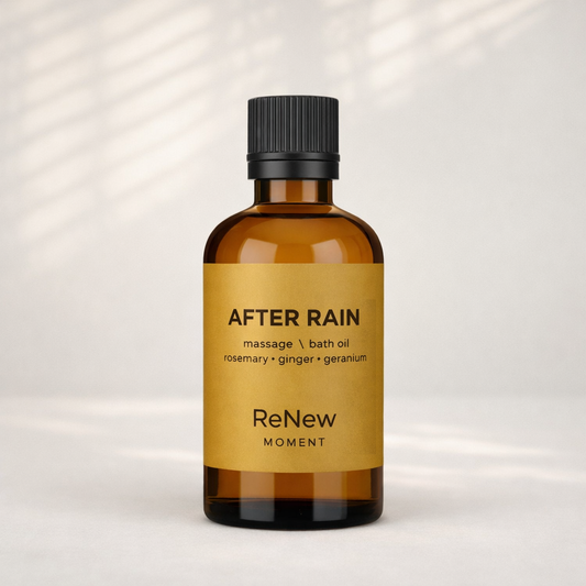 after rain \ rosemary, geranium & ginger . massage & bath oil - ReNew
