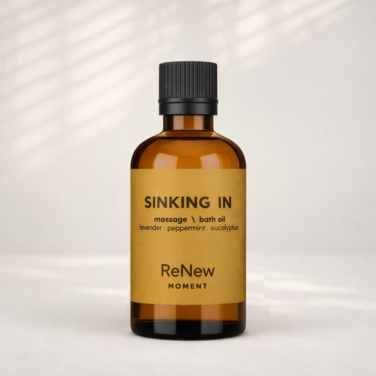 sinking in \ lavender, peppermint & eucalyptus . massage & bath oil - ReNew